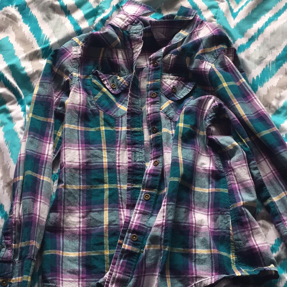Button down plaid shirt